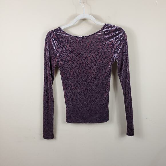 Aeropostale Y2K Velour Burnout Fitted Crop Top Size S - Picture 6 of 8